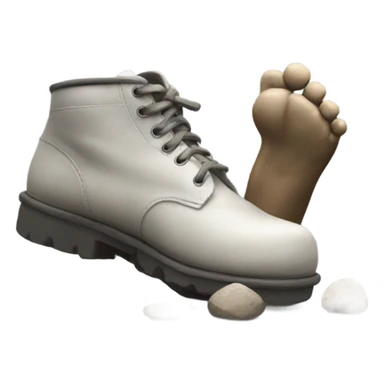 Shoe kicking a rock sticker