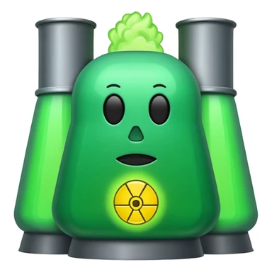 nuclear power plant with green radioactive glow, more realistic, emoji style, option 3 sticker