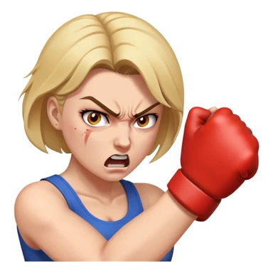 woman punching woman in face sticker