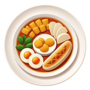 Homemade dishes on a plate, warm cozy colors, simple shapes, flat design, high contrast, friendly and inviting. sticker