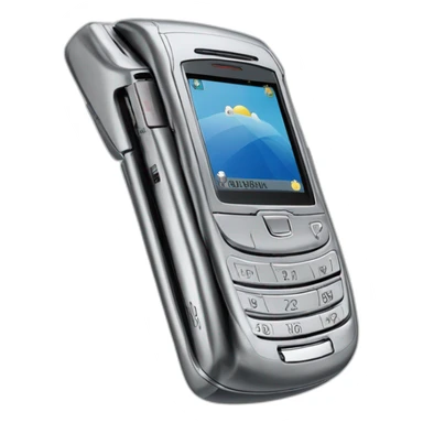 closed silver Motorola Razr V3 2004, showcasing the iconic sleek clamshell design at a three-quarter angle sticker