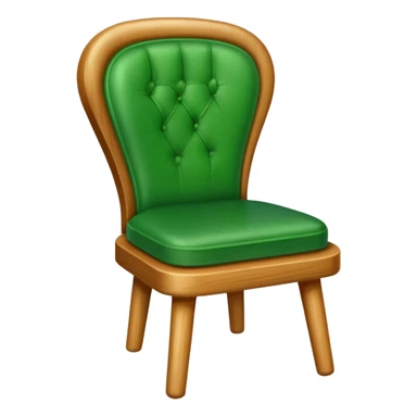a chair with a green seat sticker