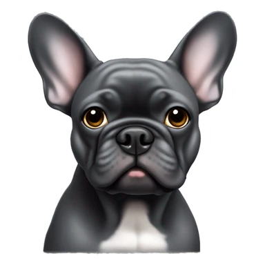 Dark gray French bulldog male, hazel eyes sticker