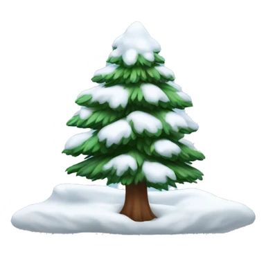pine tree with snow sticker