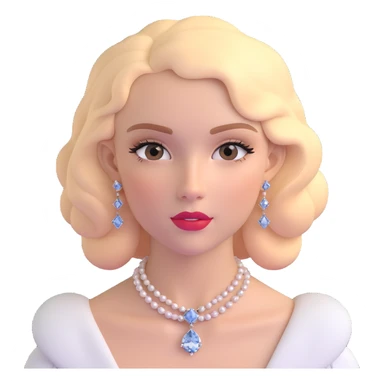 Sophisticated British young woman with classic style, tasteful makeup and delicate jewelry sticker