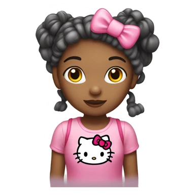 Girl wearing hello kitty sticker