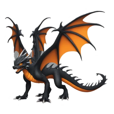 cool edgy black and orange Dark-type nargacuga dragon Pokémon full body sticker