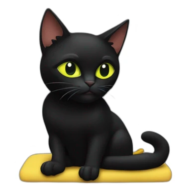 Chat noir sur canapé sticker