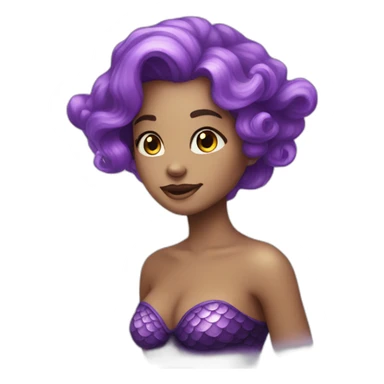 beautiful radioactive mermaid with purple hair sticker