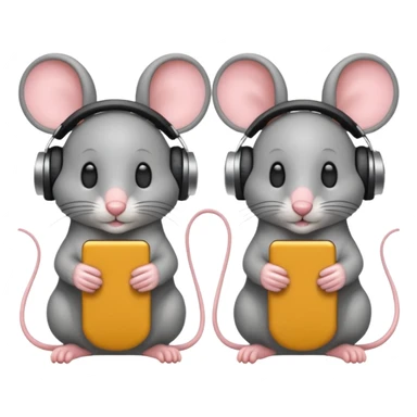 mice wearing headphones sticker
