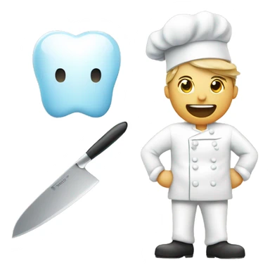Chef  hold knife and dentist tool  sticker