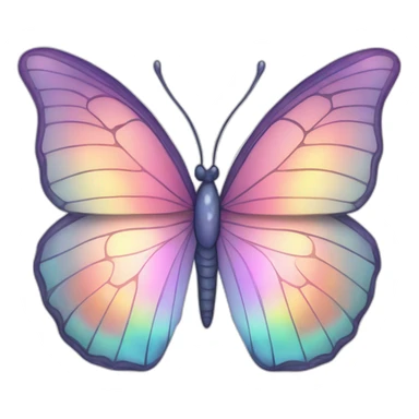 Pastel iridescent rainbow crystal butterfly sticker