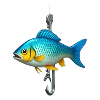 Fish on a hook sticker