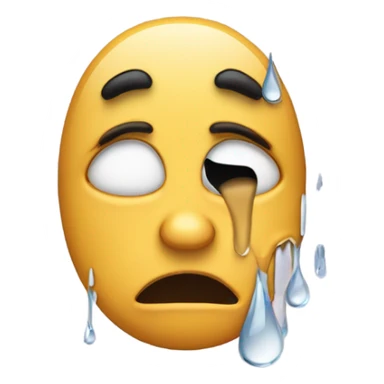 Crying emoji with heartbreak sticker