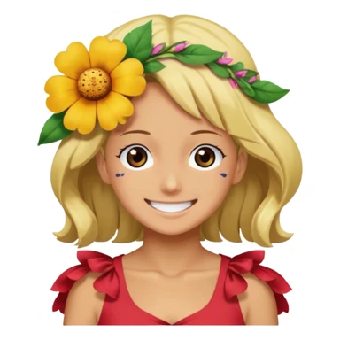 Robin Nico from One Piece, with a flower in her hair sticker