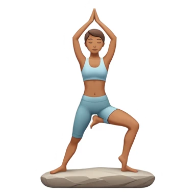 A person stands on a stone doing  standing yoga sticker
