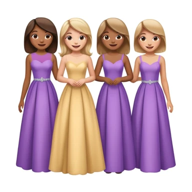 girls in a prom sticker