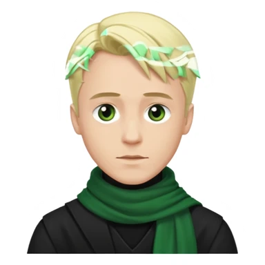 draco malfoy, black shirt,  green scarf sticker