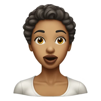 realistic portrait of woman giving an air kiss sticker