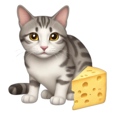 Cat with cheese sticker