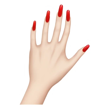 Longer nails Red, long white hand sticker