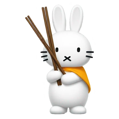 miffy holding chopsticks sticker