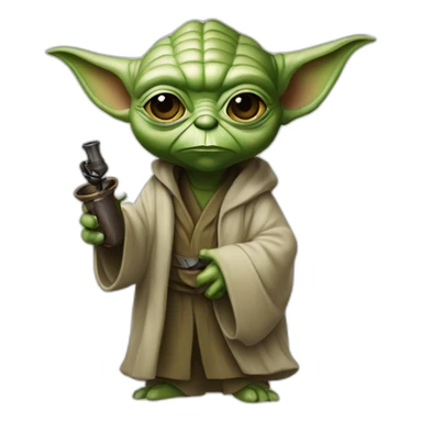 yoda with a sherlock holmes pipe sticker