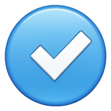 Создай эмодзи в форме голубого круга внутри которого белая галочка sticker