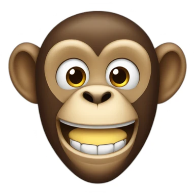 monkey with braces on his teeth sticker