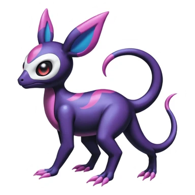 Shiny Duskull-Salandit-Sylveon-Fakémon-hybrid-creature (full body)  sticker
