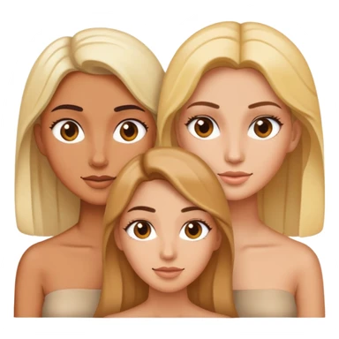 Face with correction gesture and three female figures sticker