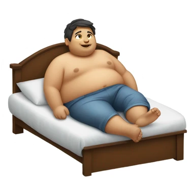 Fat boy on bed sticker