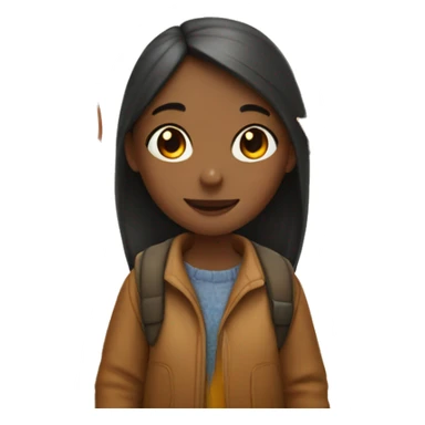 girl with autumn leaf in hand sticker