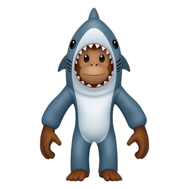 monkey in shark outfit sticker