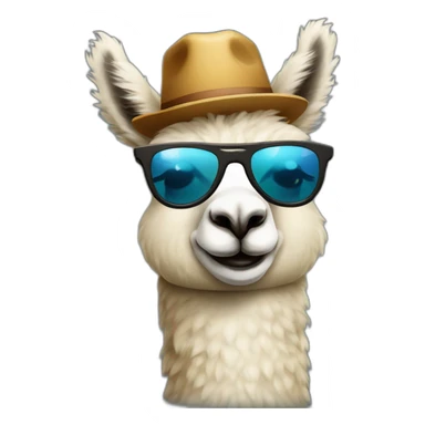 alpaca waitress with sunglasses sticker