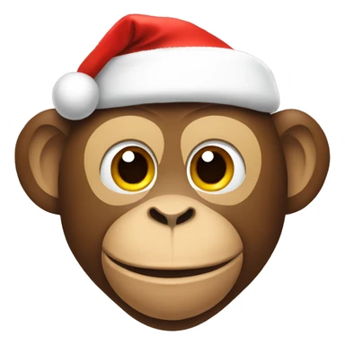 Monkey wearing Santa hat sticker
