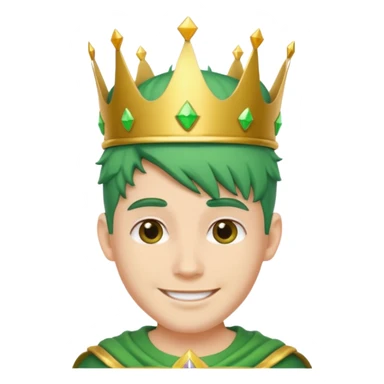 green haired guy with crown sticker