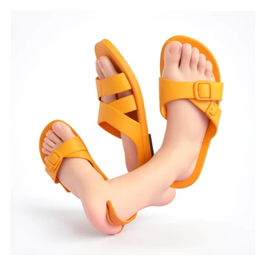 facebook emoji style, a hand holding a sandal, sandal wound up as if about to be used to hit something, dynamic pose, concise sticker