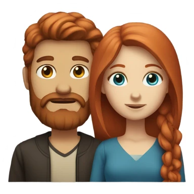 Redhead blue eyed girl and bearded mexican male couple sticker
