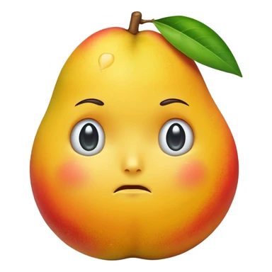 A very sad mango sticker