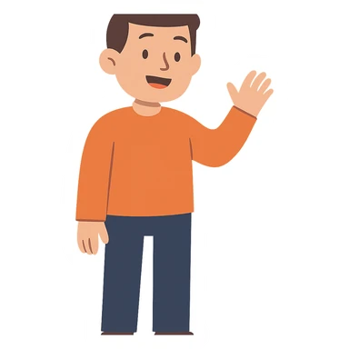 flat toon style man sticker
