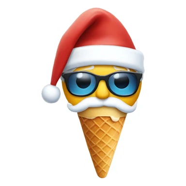 Santa eating a ice cream sticker