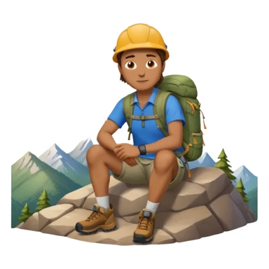 A man sitting on a mountain sticker