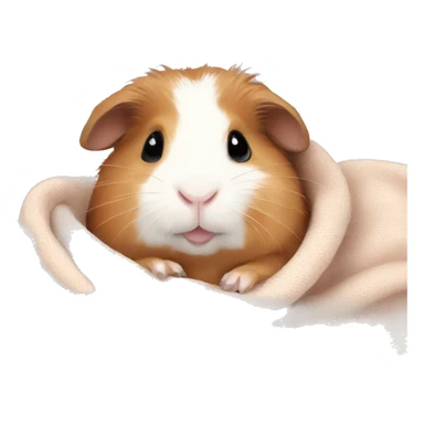 Guineapig cuddling a soft small blanket  sticker