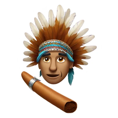 Feather Indian smoking cigar sticker