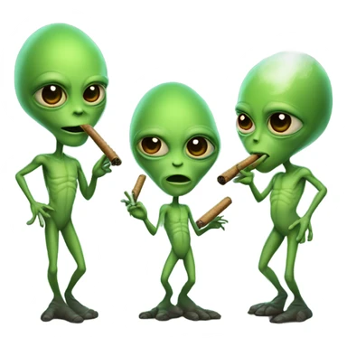 3 Aliens smoking a cigar  sticker