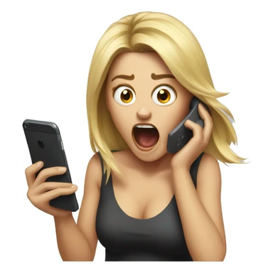 Girl screaming at phone  sticker
