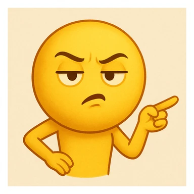 yellow face emoji with sassy hand gesture sticker
