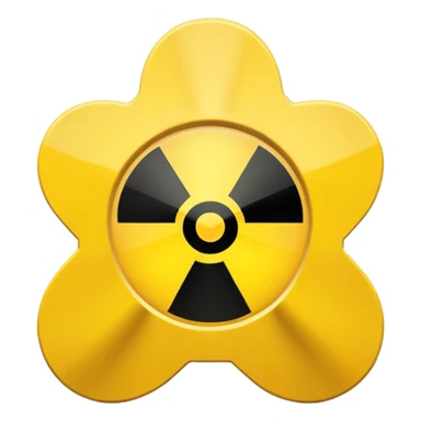 Radiation symbol sticker