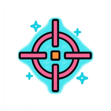 Valorant crosshair icon, color outlined style, with a glowing effect sticker